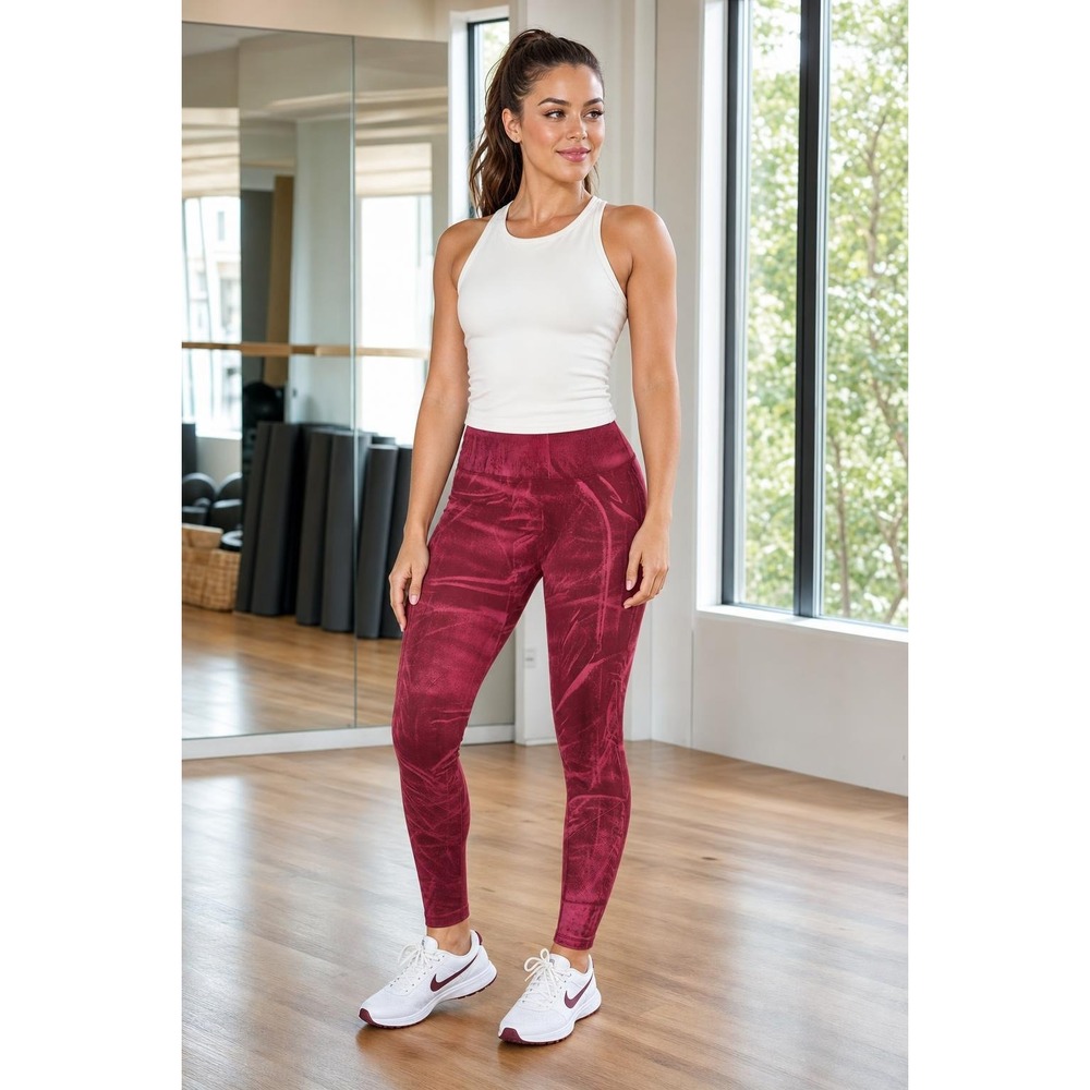 Lululemon Ebb To Street Tight Wash Leggings Women's 8 Stone Wash Chianti Red